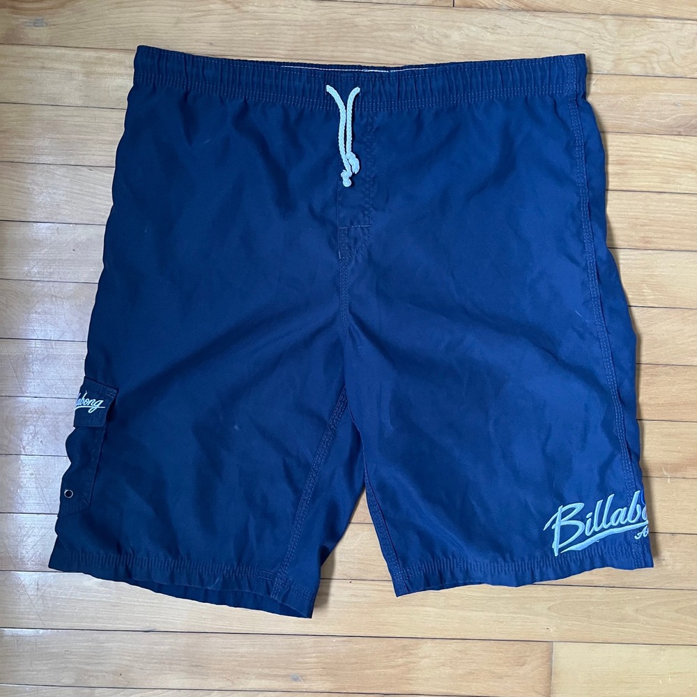 Billabong Supreme Suede Navy Blue Board Shorts Mens Size 34 Cargo Pocket